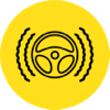 steering-wheel-vibration-icon Steering wheel vibration icon.
