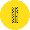 uneven-tire-wear-icon Uneven tire wear icon.