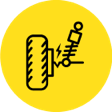 damaged-steering-suspension-components-icon Worn or damaged suspension or steering components icon.