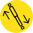 mounting-orientation-of-shock-absorbers-icon Mounting orientation of shock absorbers icon.